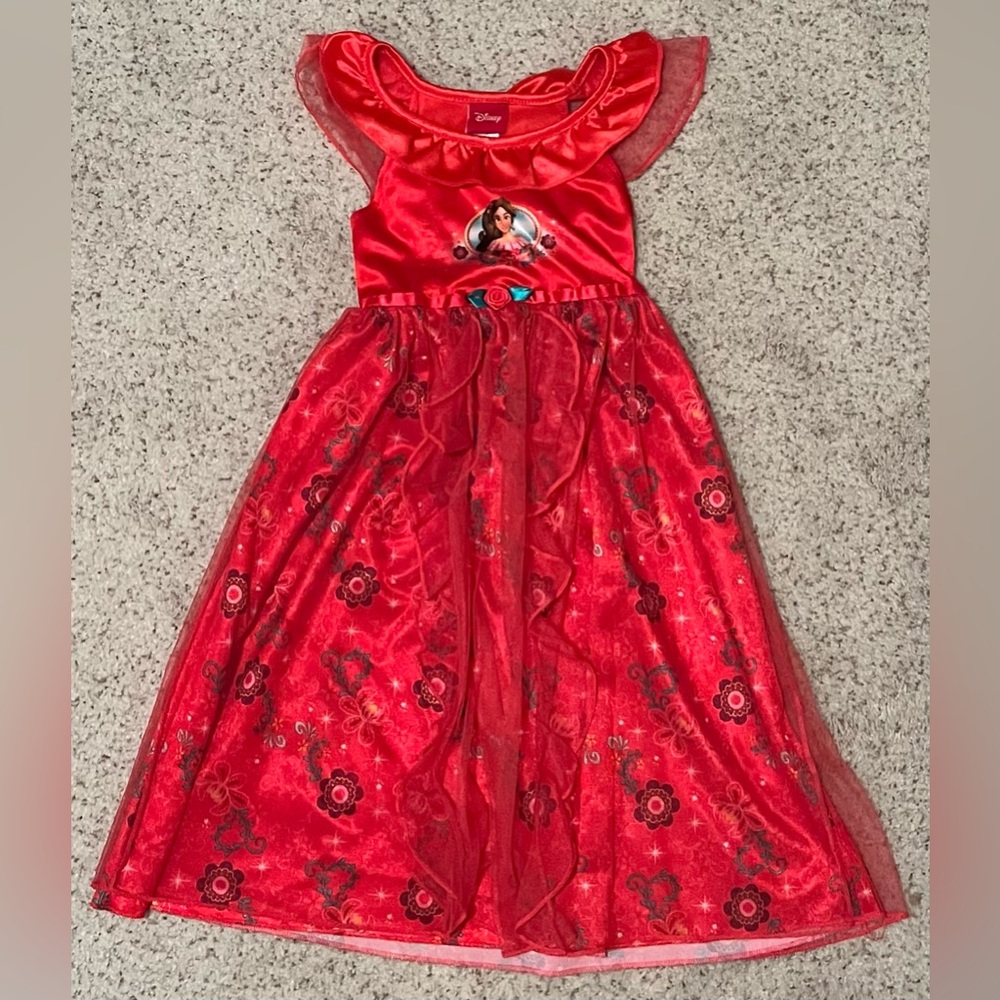 Disney Elena of Avalor Costume/Dress/Nightgown. Girls Size 3T. EUC. Red.